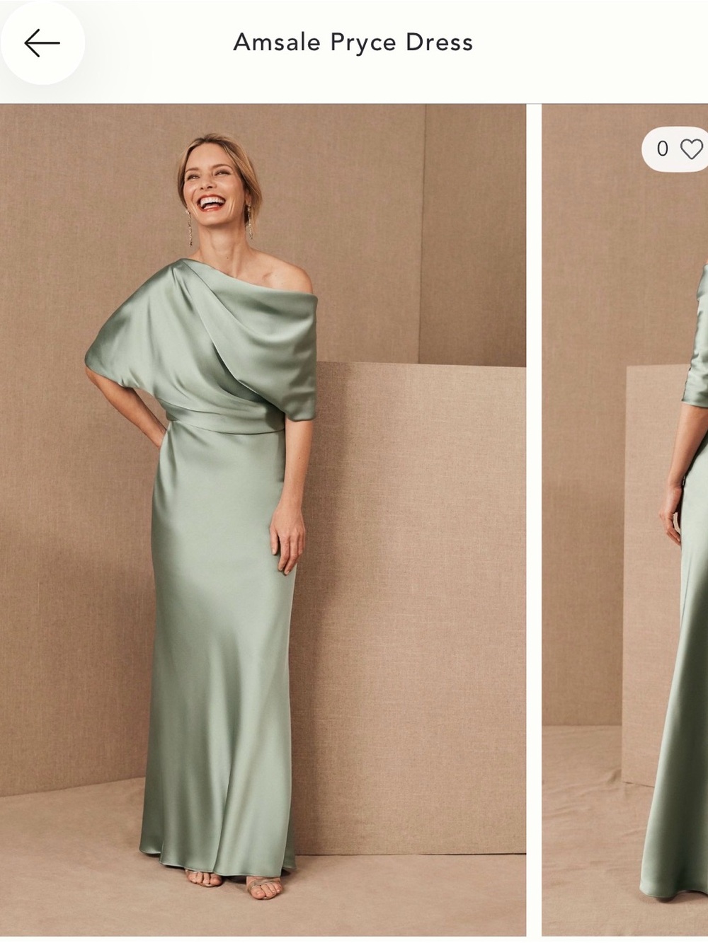 Amsale The Slouch One-Shoulder Satin Gown